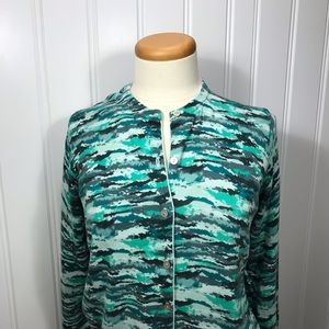 Lands End supima cotton cardigan green size large